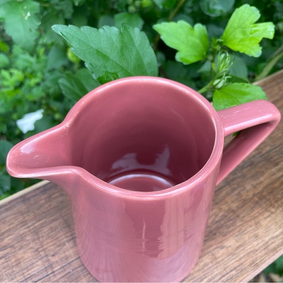 SOLD Vintage Homer Laughlin Harlequin Cream Pitcher Pink Dusty Rose Fiesta Ware - Picture 6 of 12